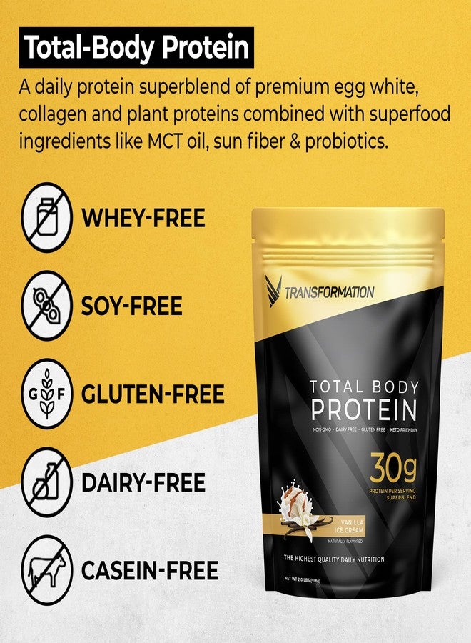 SPR BODY Transformation Protein Super Blend | Egg White, Collagen Peptides, and Plant Protein | 15 Billion CFU Probiotics | Digestive Enzymes | MCT Oil | BCAAs | Low Carb Shake for Men & Women | Vanilla - Image 3